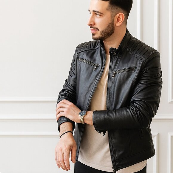 Other - 🇮🇹 NWT Florence Moon Men’s Leather Jacket from Italy